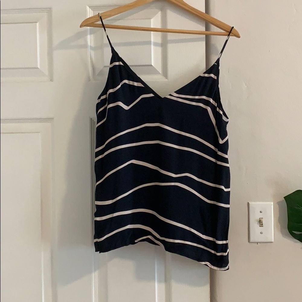 C/meo Collective asymmetric striped cami tank top